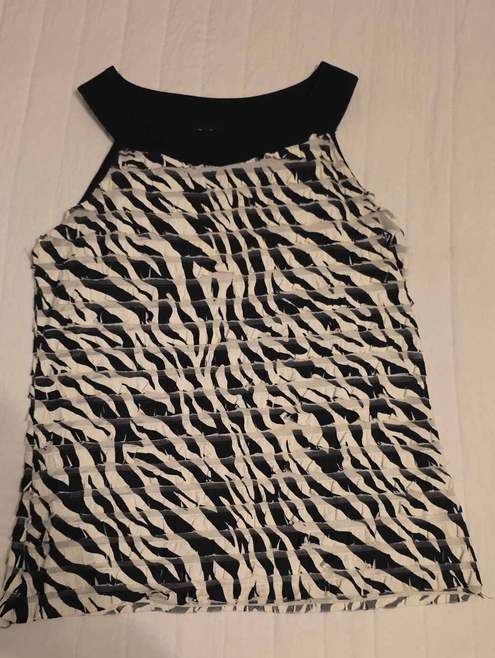 Bay Studio Black & White Zebra Halter Tank Top